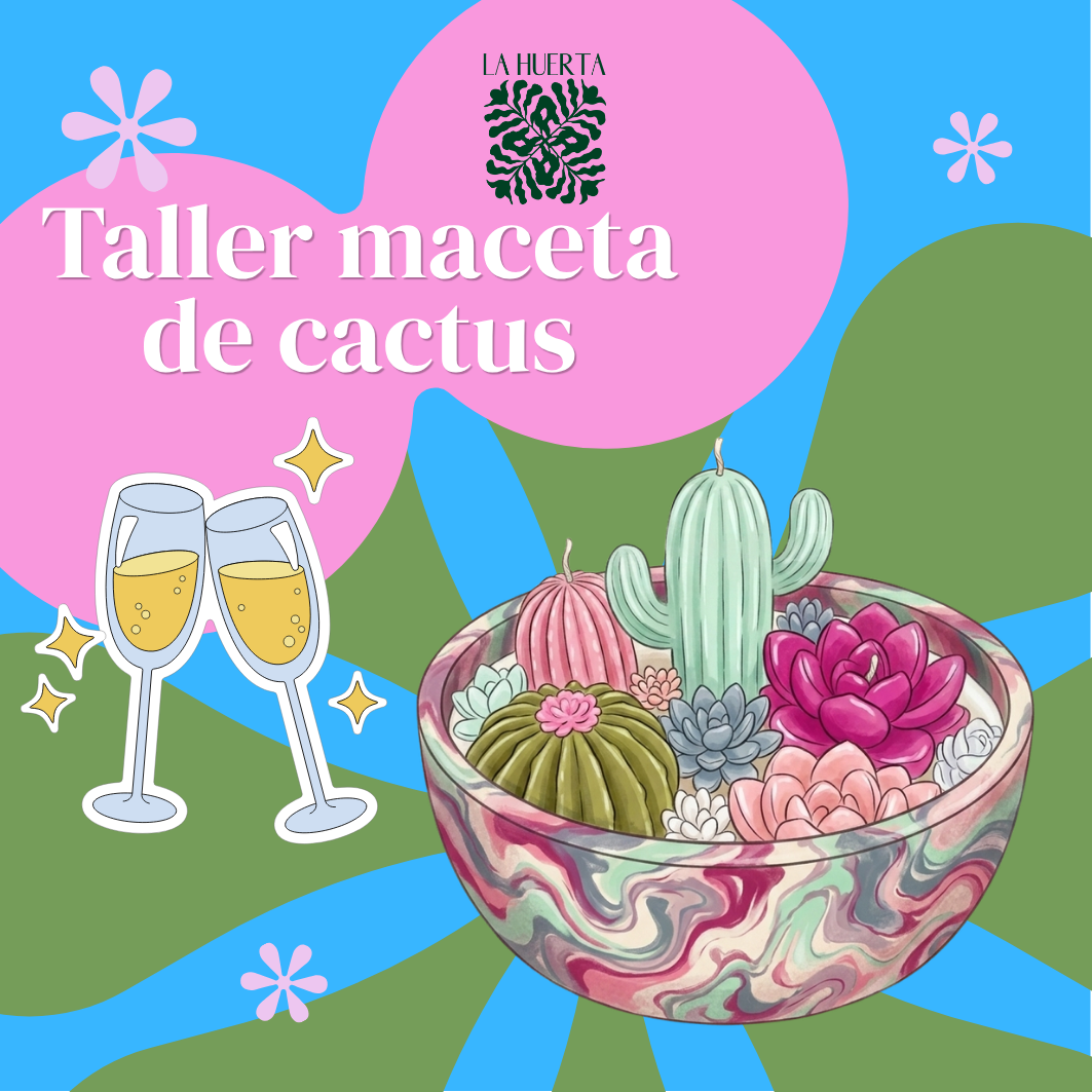 Taller de maceta con velas cactus